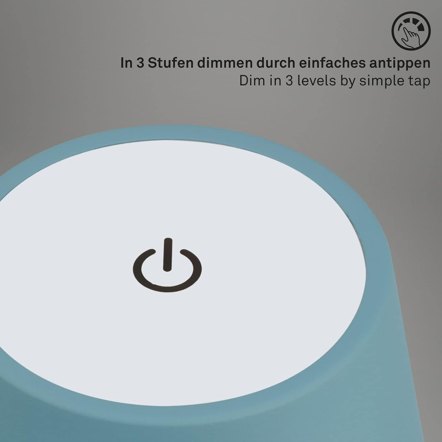 Briloner - LED Battery Table Lamp 2 in 1 Assembly, Stepless Dimmable, Touch, Mobile Light, LED Table Lamp Outdoor, LED Table Lamp Cordless, Dove Blue image number 4