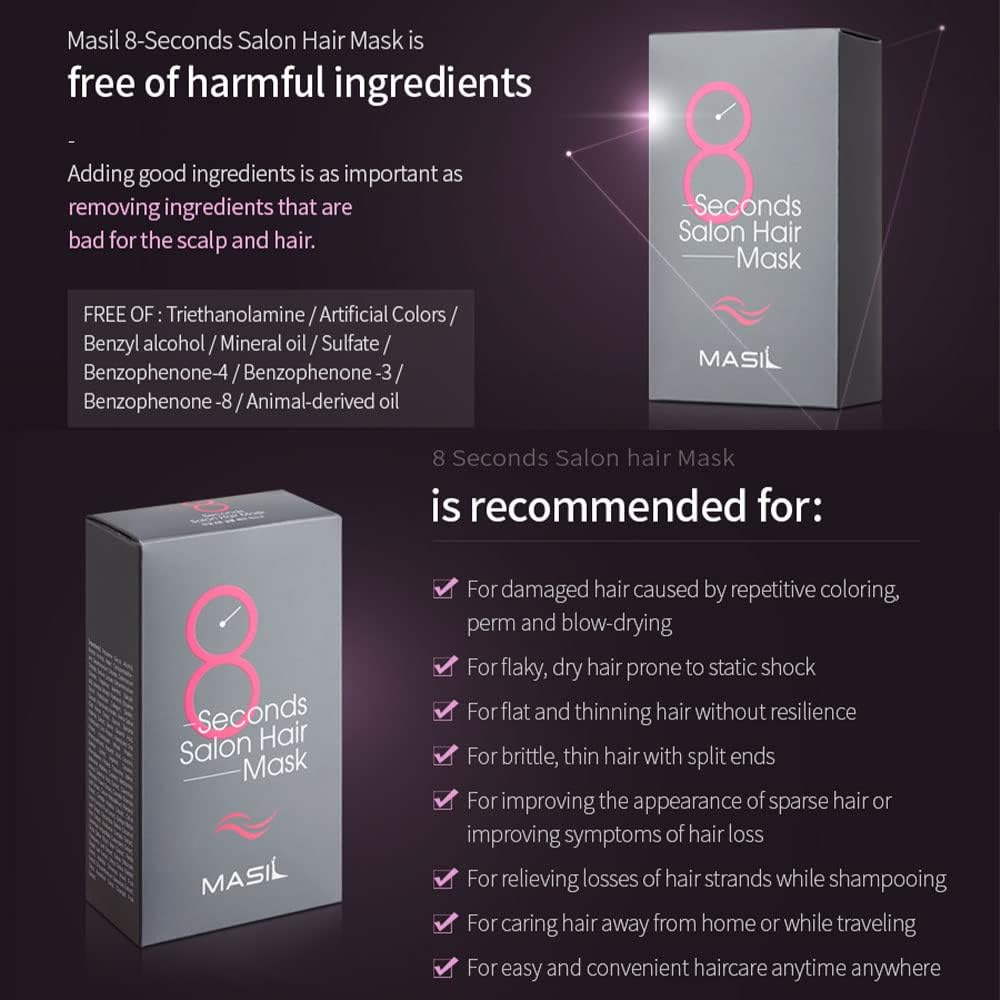 Masil 8 Seconds Salon Hair Mask Stick Pouch, 8 Ml (20 Pieces) image number 3