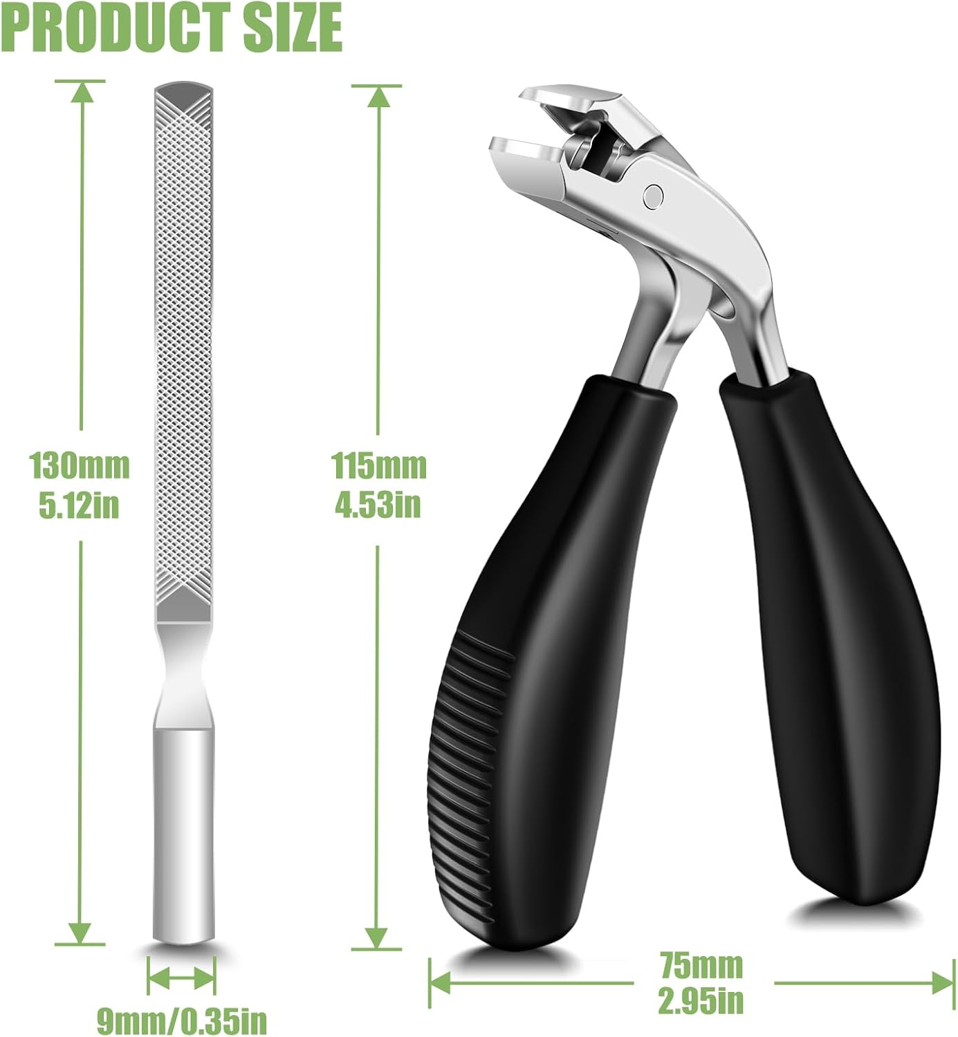 Toenail Clippers for Seniors Thick Toenails, 2025 Upgrade Straight Angled Head Large Toe Nail Clippers for Men, Sharp Heavy Duty Nail Cutter with Catcher ABS Long Handle image number 4