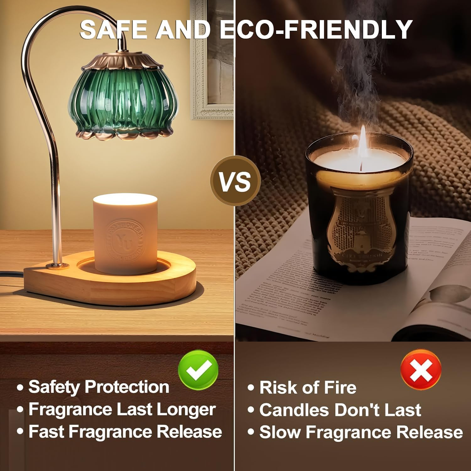 Candle Warmer Lamp with Timer Dimmer,Heat Adjustable,Wax Melt Warmer with 2 Bulbs,Home Decor beside Lamp Gifts for Jar Candles,Scented Candles,Home Decoration image number 4