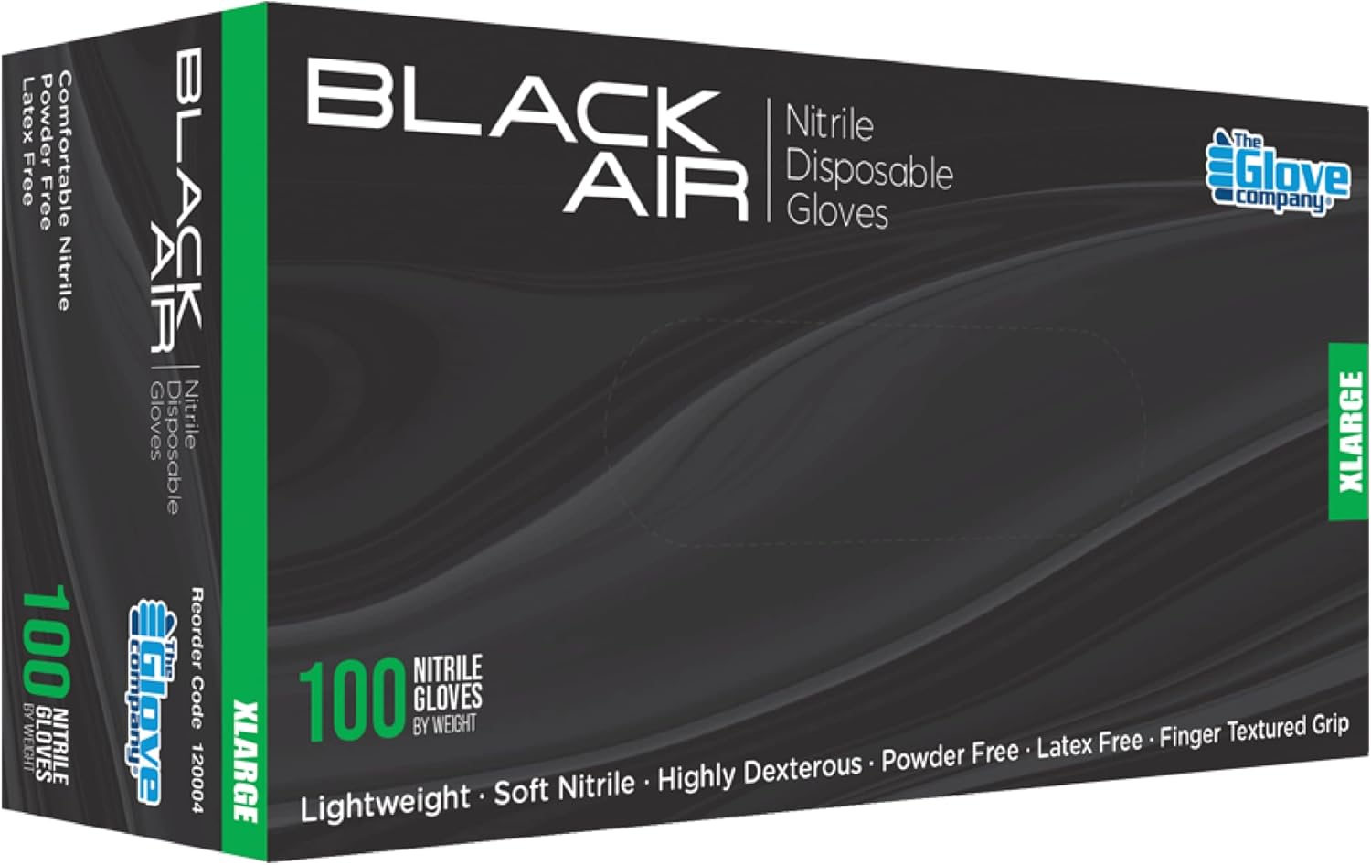 The Glove Company Black Air Nitrile Disposable Gloves, Small (Box of 100) image number 3