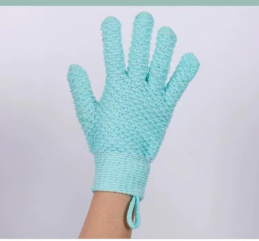 Shower Exfoliating Scrub Gloves Medium to Heavy Bathing Gloves Body Wash Dead Skin Removal Deep Cleansing Sponge Loofah for Women and Men 1 Pairs image number 1