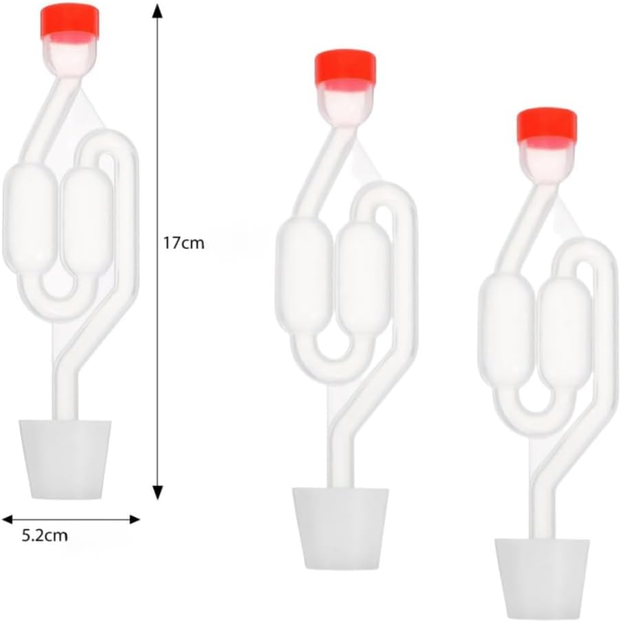 Naisfei 3 Sets Fermenter Beer Pickles Wine Making Air Locks Home Brew Accessory Non-Return Valves, Twin Bubble Airlock for Wine Making and Beer Making