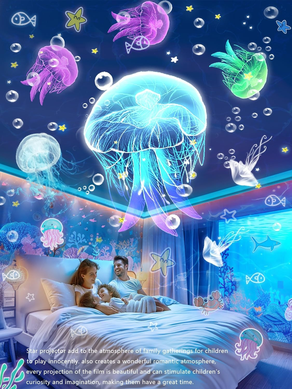 21 Sets of Films + Projector Night Light for Kids, Baby Night Light Projector for Bedroom, Ceiling, Star Projector with 360&deg; Rotation Dimmable for Kids Girls, Birthday, Christmas, Nursery, Room Decor image number 6