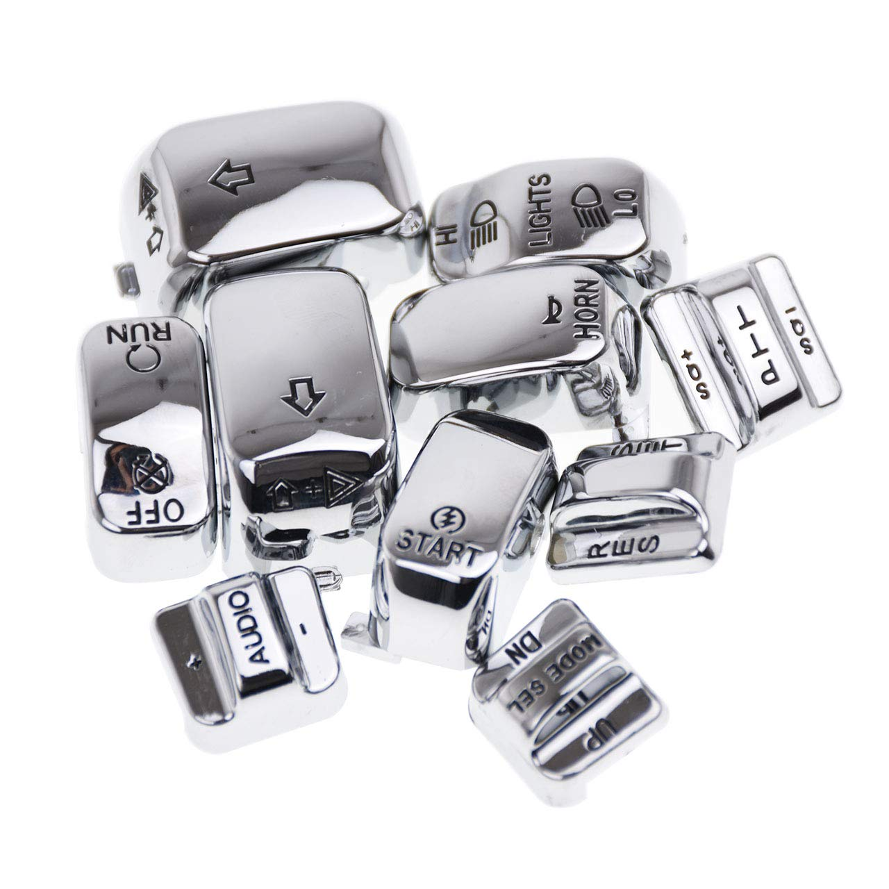 HDBUBALUS Handlebar Switch Housing Cover Case Switch Housing Caps Fit for Harley Touring Road King Tri Electra Glide 1996-2013 Chrome