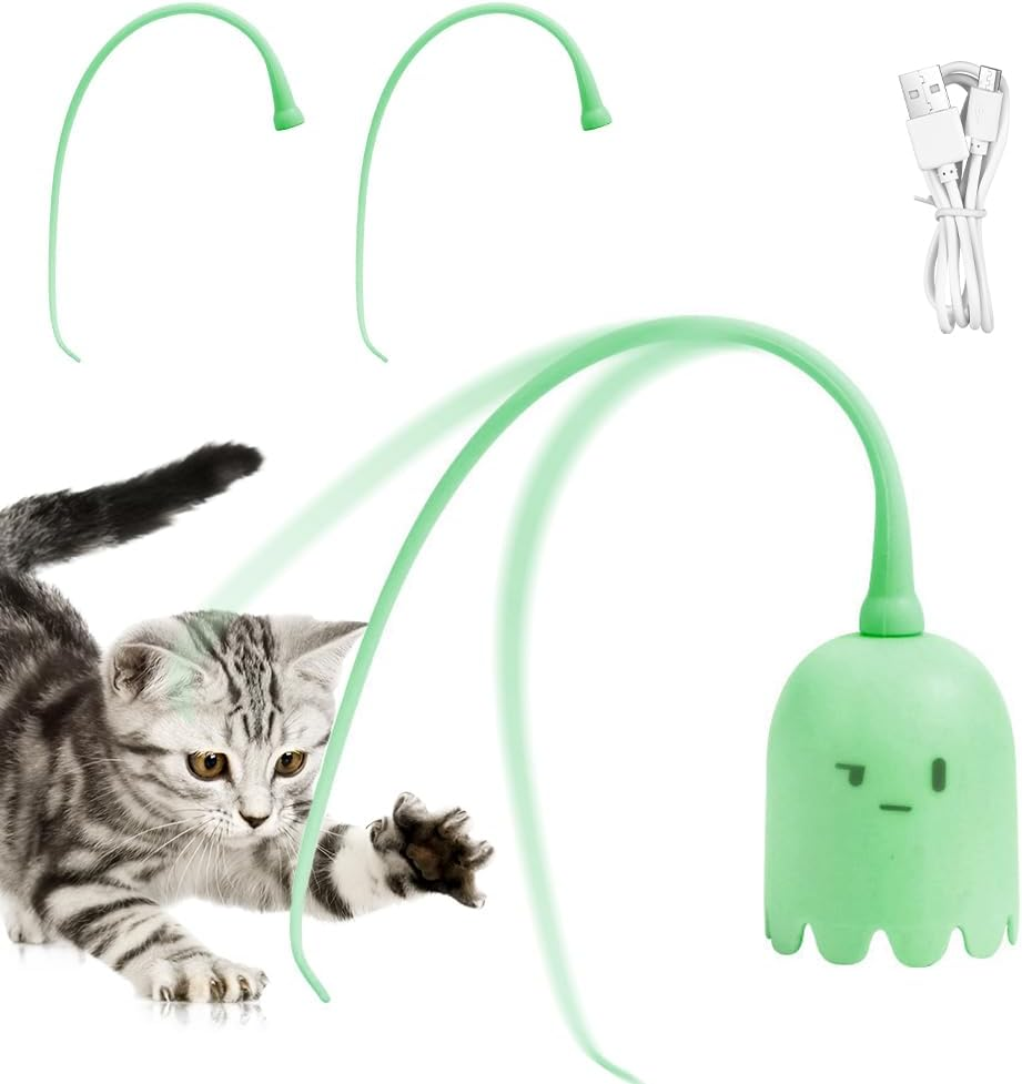 CEWROM Electric Cat Toy, Interactive Cat Toy, Self-Employment with Silicone Tail, Cat Toy for House Cats, Rechargeable Irregular Moving Cat Toy image number 1