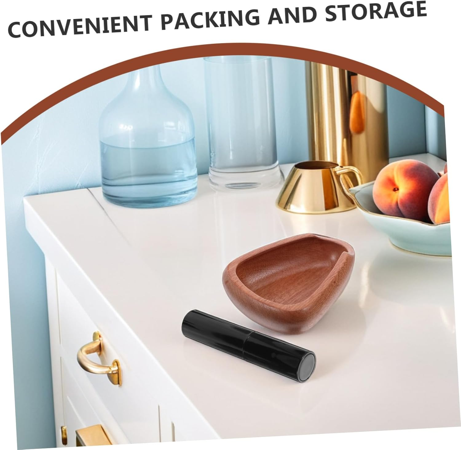 LIFKICH Wooden Coffee Bean Measuring Bowl with Anti-Static Spray Bottle Set Small Espresso Dosing Tray for Home Cafe and Office Natural Walnut Coffee Scoop for Precise Brewing image number 6