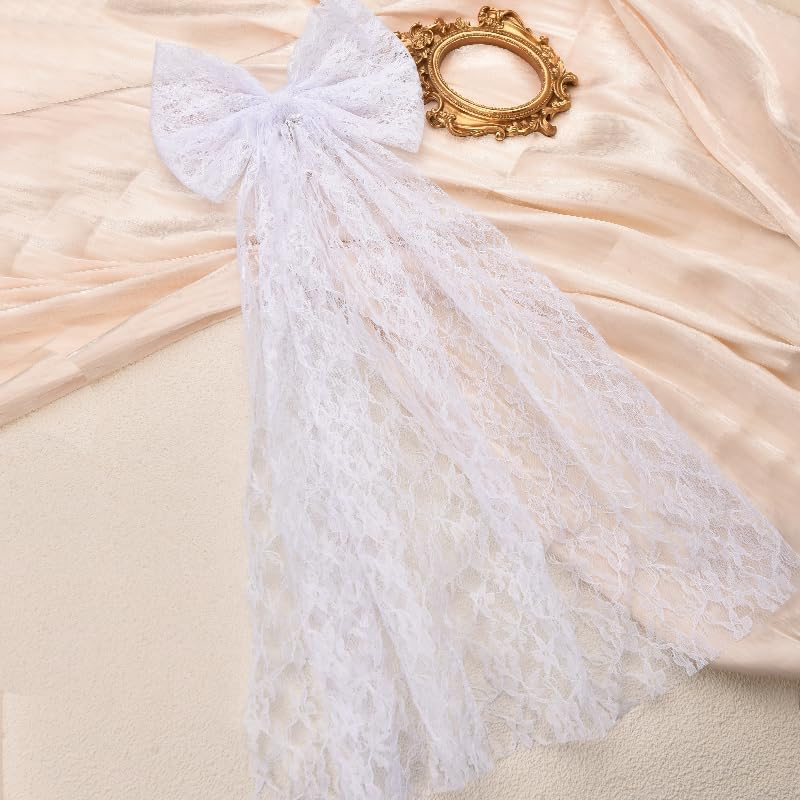Veils for Women Wedding Bow Hair Clips White Bridal Veil Bachelorette Party Wedding Veils for Brides Bridesmaid Hair Bow Accessories for Women Bride to Be Bridal Shower Gifts image number 1