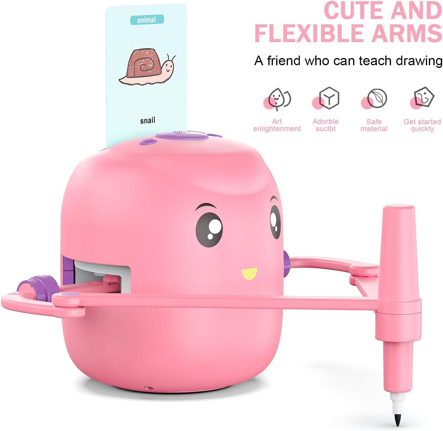 Drawing Robot for Kids with 100 Cards, Voice Interactive Educational Drawing Machine, Montessori Painting Learning Toys for 3 4 5 6 7 8 Year Old Boys Girls Birthday Party image number 1