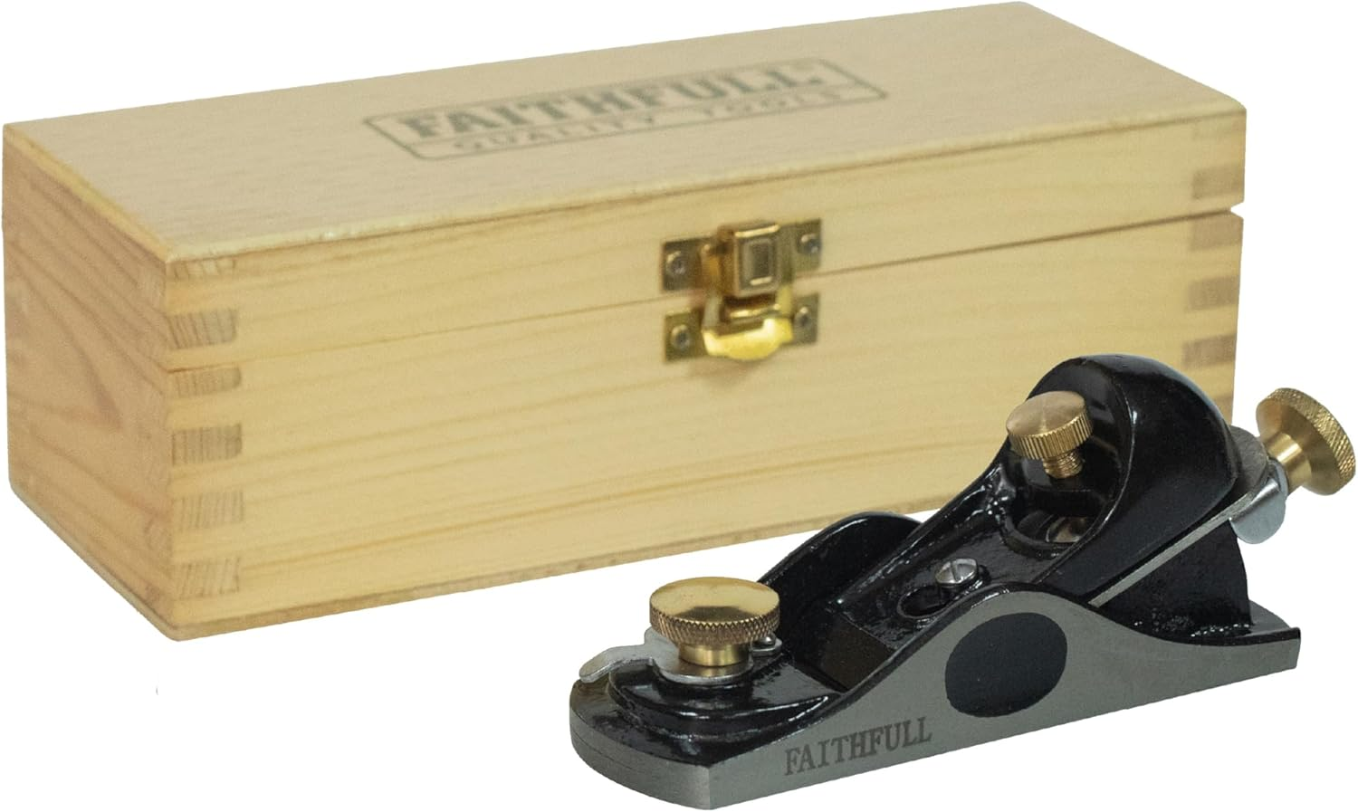Faithfull 912 Block Plane in Wooden Storage Box &ndash; Precision Machined Cast Iron Low Angle Hand Plane for End Grain Work & General Purpose Finishing