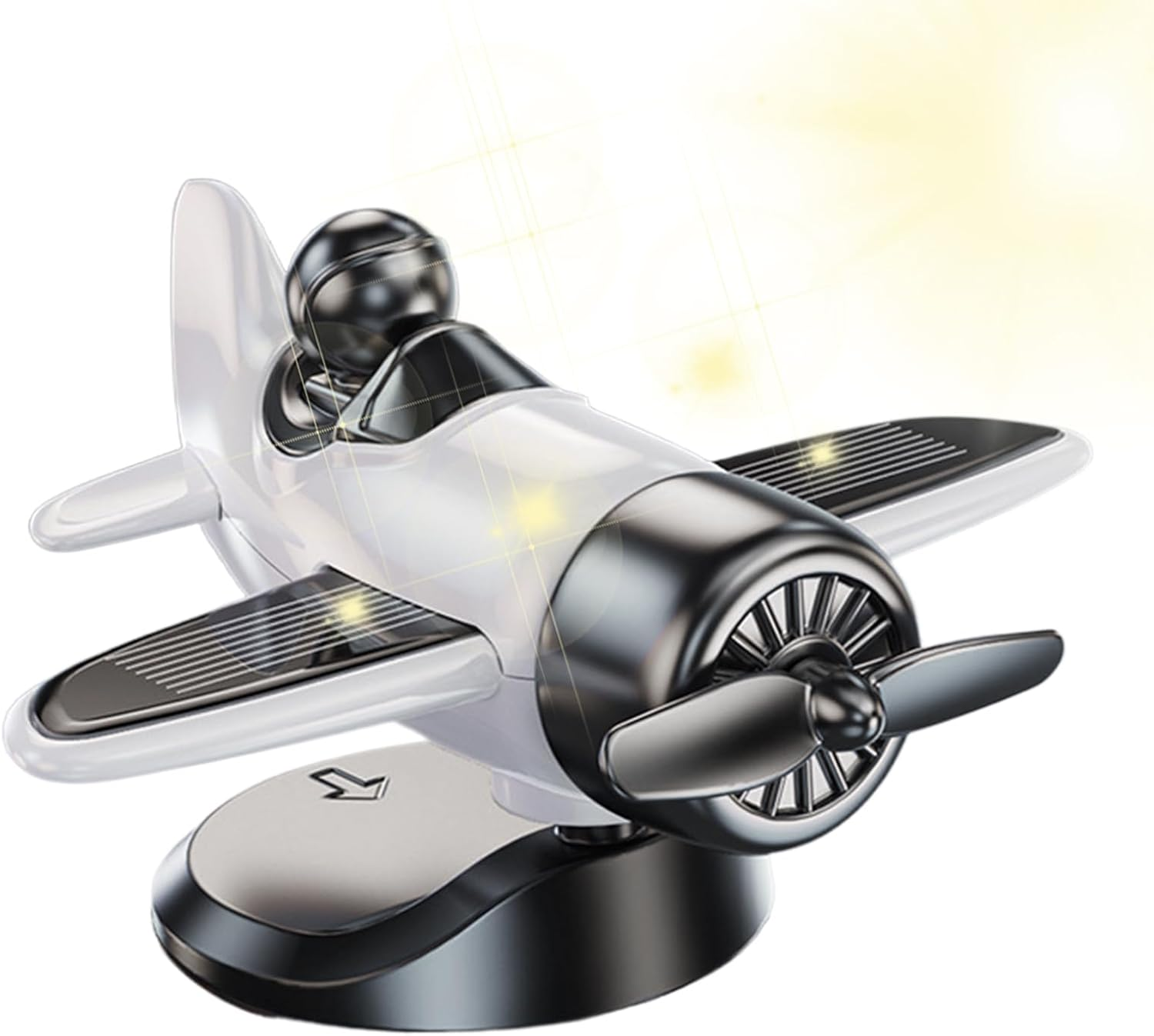 Solar Airplane Car Ornaments - Solar Powered Airplane Shaped Car Ornaments | Home Decorations for Travel Men Women Birthday Daily Christmas Private and Others image number 6