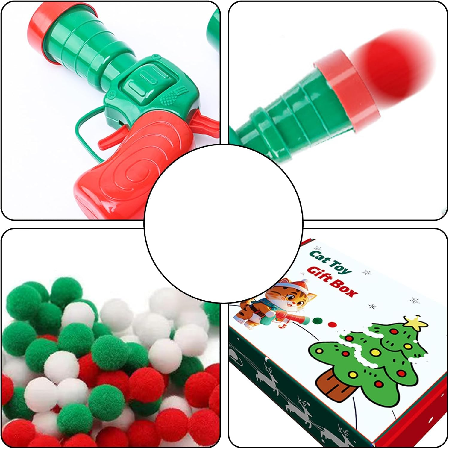 Interactive Cat Toys Cat Toy Ball Launcher Plush Ball Shooting Gun Toy Ball Shooter with 30Pcs Soft Cat Pom Pom Balls for All Pet Cat Kitten Movement Exercise Training, Chasing and Play image number 2
