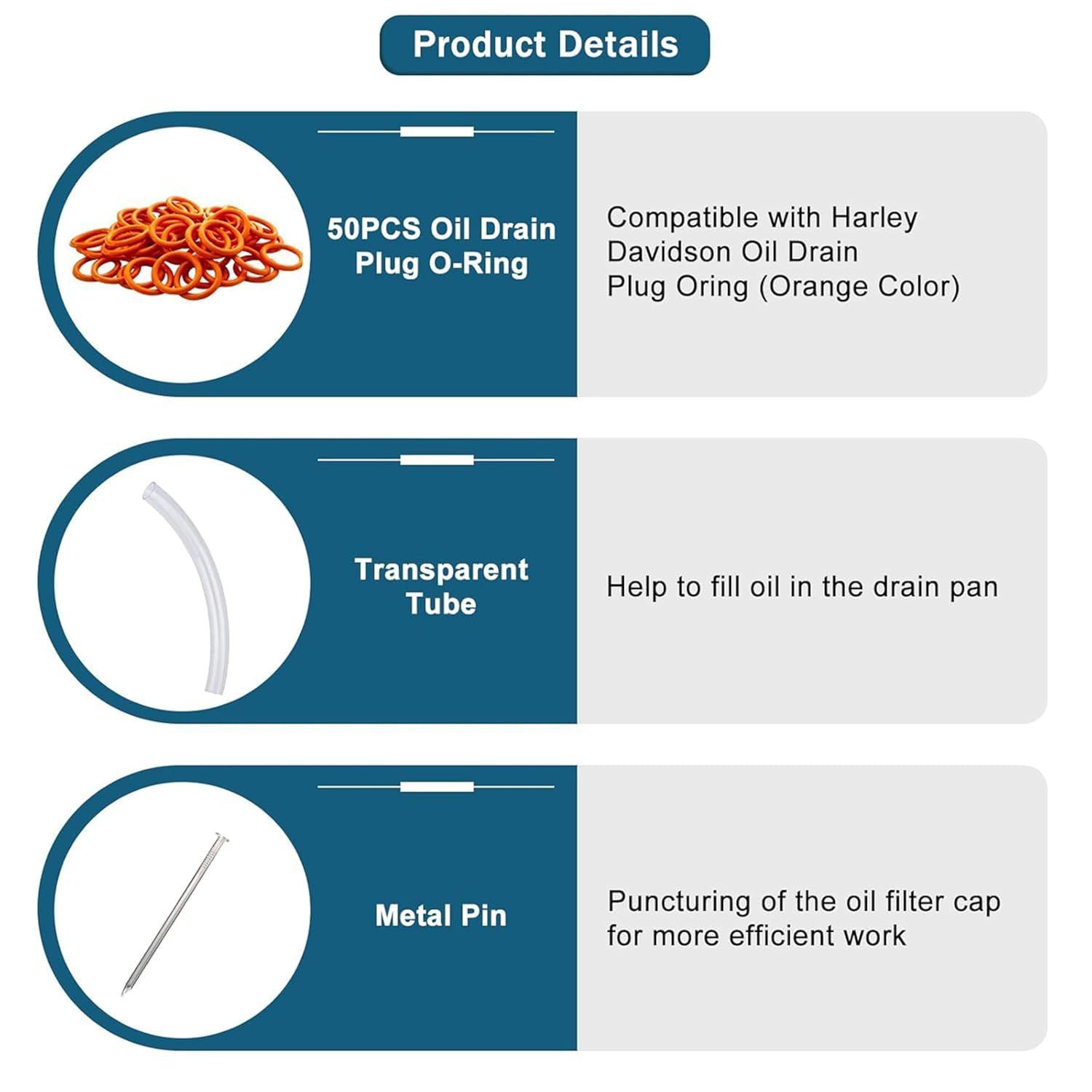 Drip-Free Harley Oil Change Kit - Professional Crankcase Funnel + Filter Wrench, 50 Sealing Rings, All-In-One Tool for Primary Case/Filters (Motorcycle Accessories) image number 3