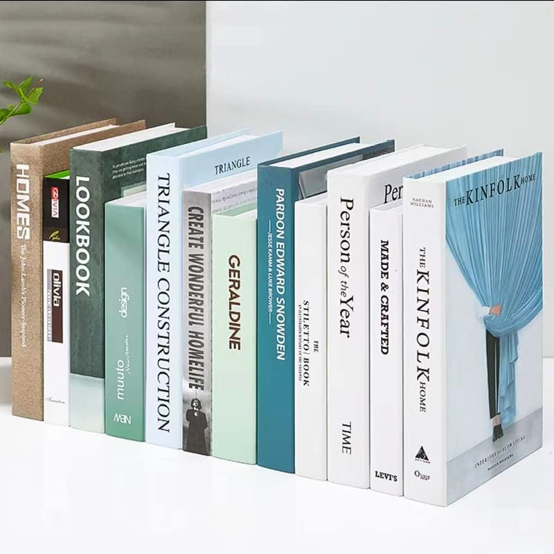 12Pcs Decorative Books Fashion Fake Book Modern Hardcover Decoration for Home Office Bar Table Shelf Decor Book Display