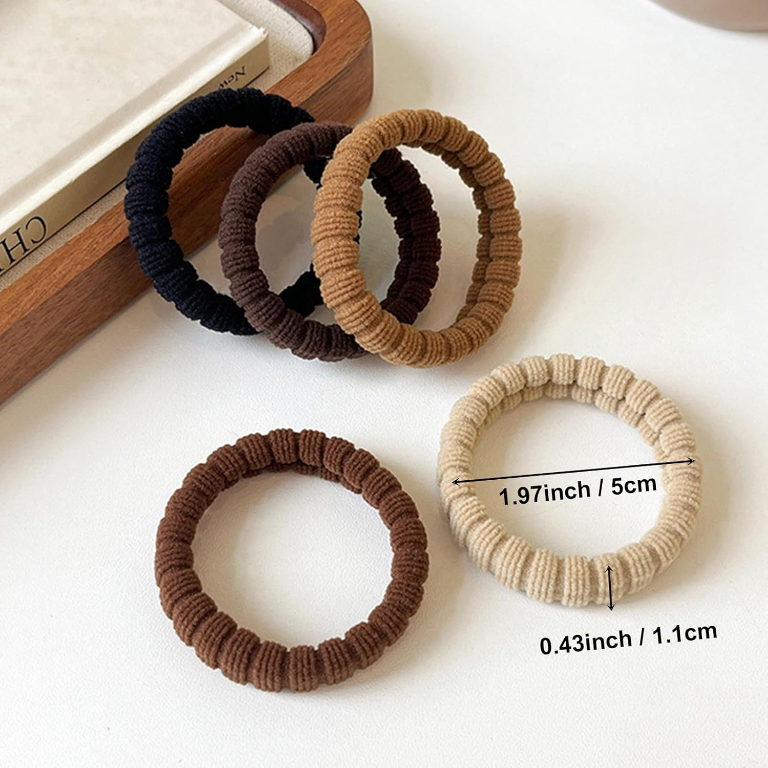 10 Pcs Hair Ties for Thick Hair No Damage, Stretchy Elastic Ponytail Holders, No Tug Hair Bands for Women