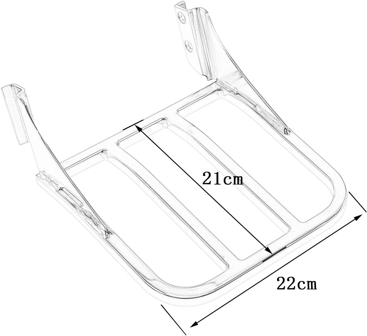 Motorcycle Detachable Rear Backrest Luggage Rack Fit for Harley Sportster XL Dyna Softail Chrome image number 3