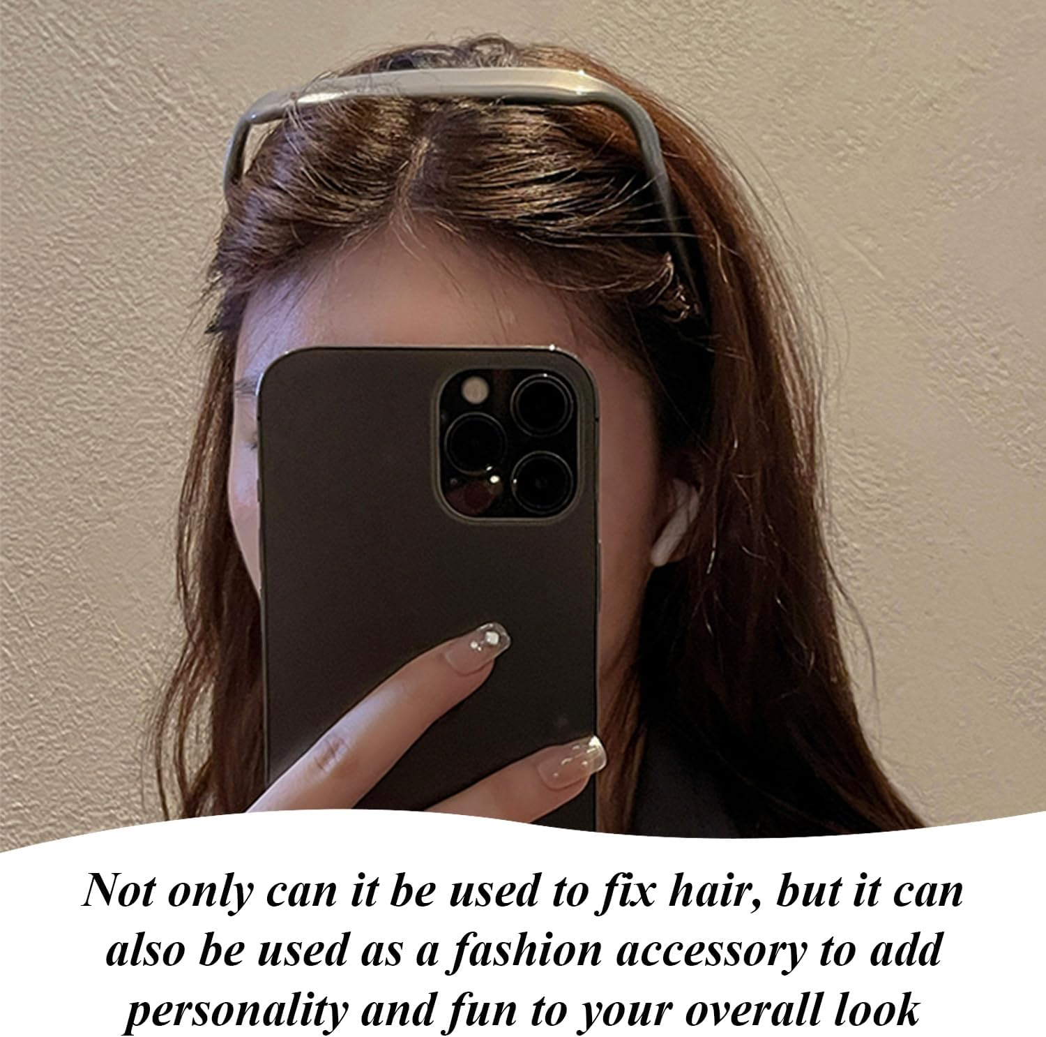 Pack of 5 Plastic Square Headbands, Creative and Personalised Sunglasses Headband, Simple and Fashionable Headband for Women, Hairstyle Decoration, Suitable for Thick and Thick Curls image number 2