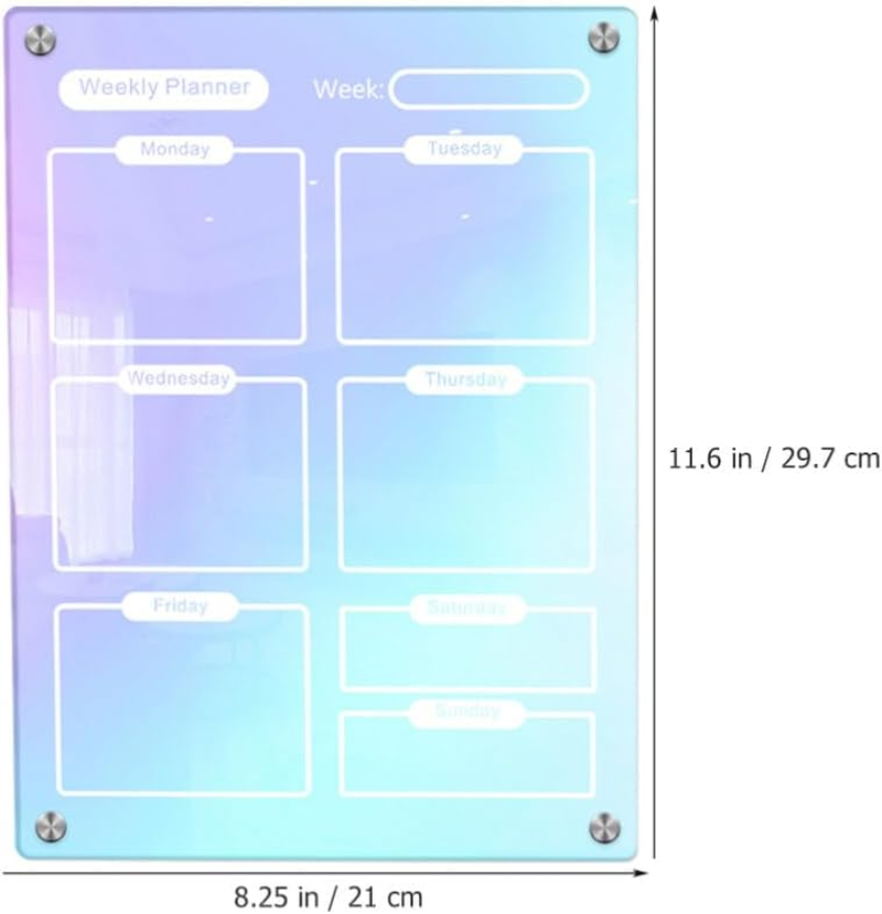 Operitacx Magnetic Weekly Planner Board for Fridge Acrylic Dry Erase Calendar Meal Planning image number 4