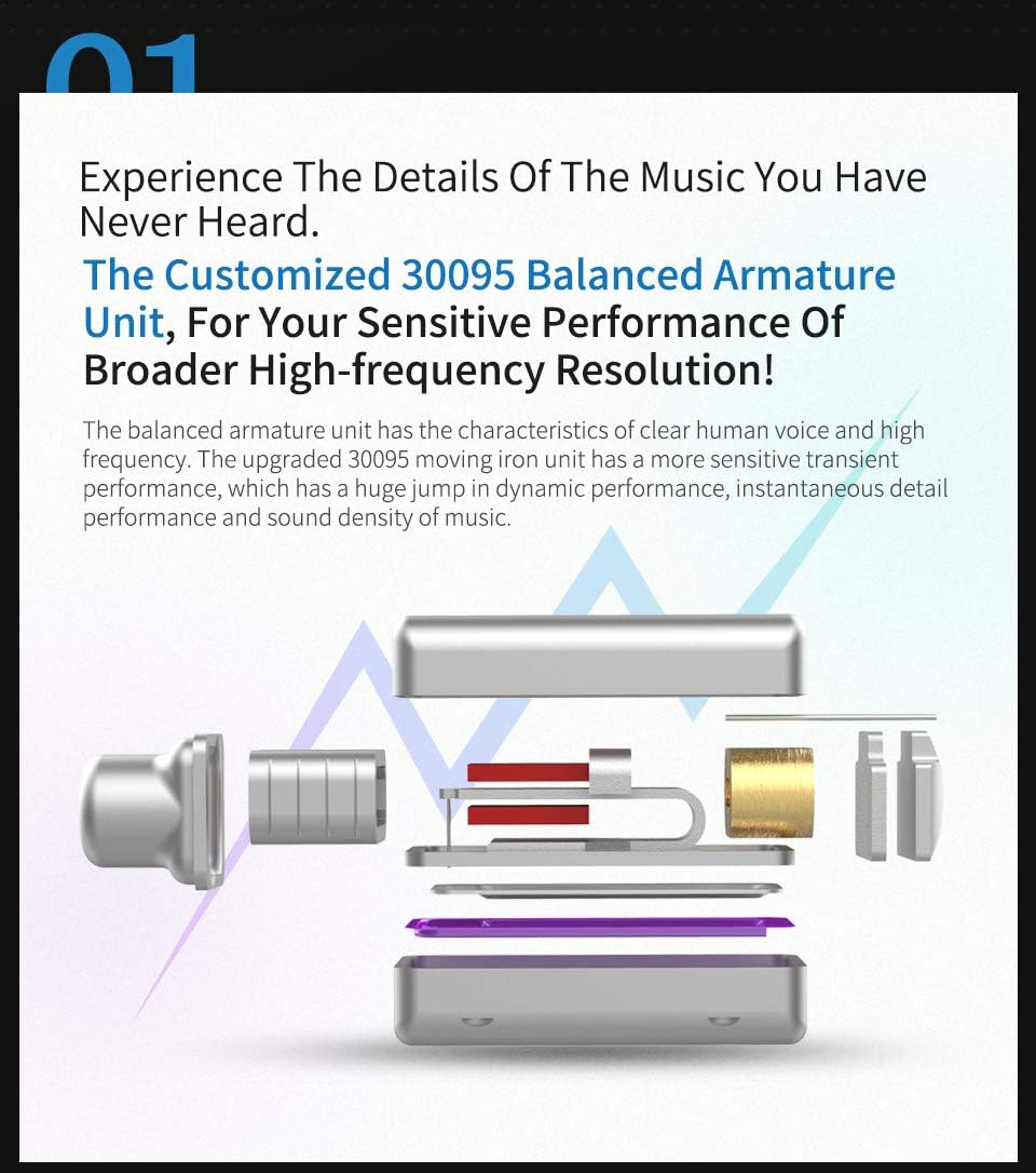 KZ ZSN Pro Dynamic Hybrid Dual Driver in Ear Earphones Detachable Tangle-Free Cable Musicians In-Ear Earbuds Headphones (Gray with Microphone)