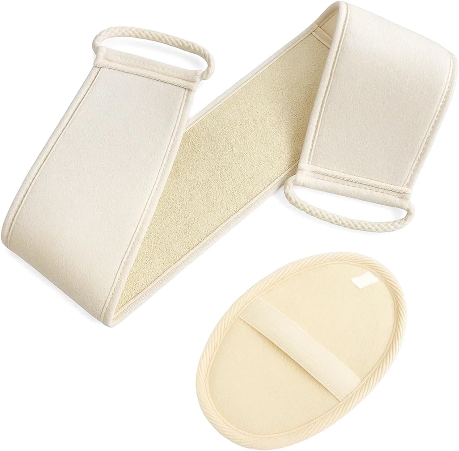 Loofah Dual-Sided Bath Set - Exfoliating Back Scrubber & Gentle Wash Sponge, Natural Plant Fiber Body Scrubber for Smooth Skin image number 1