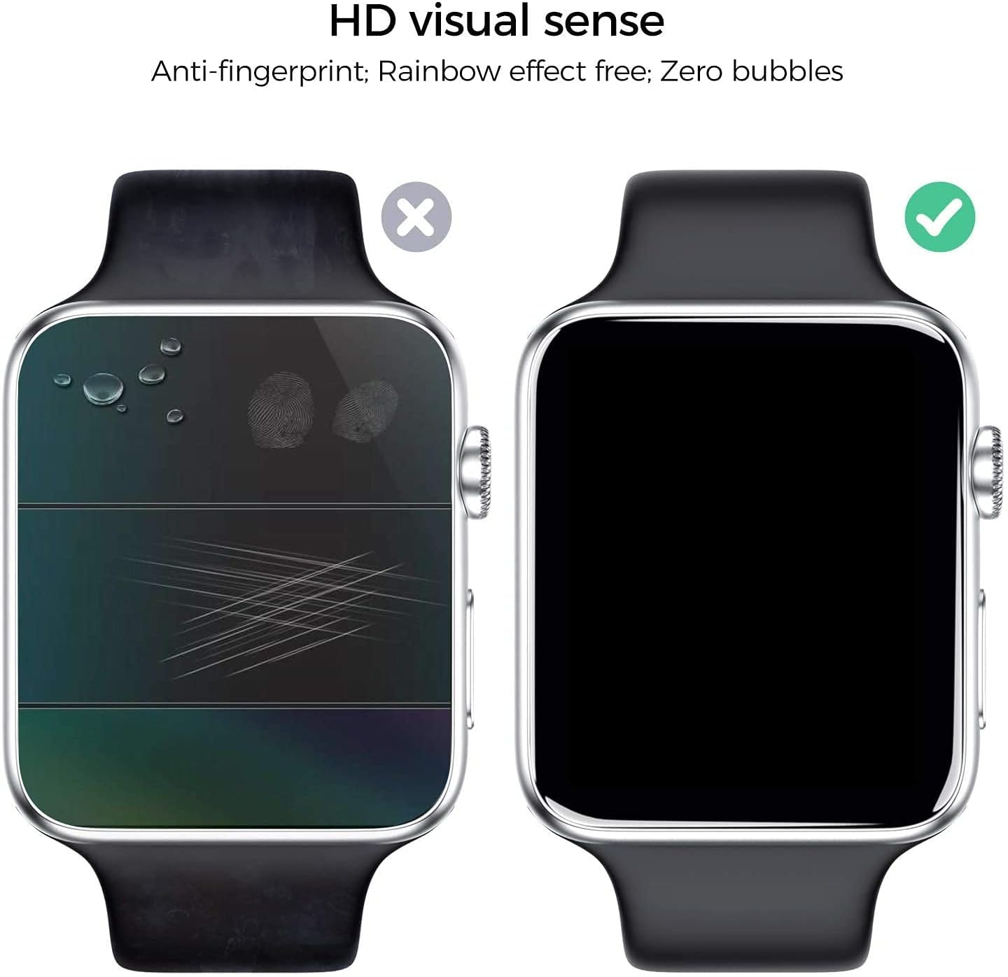 [3 Pack] Apple Watch Screen Protector 44Mm Series 6/SE/5/4 - Full Coverage Anti-Scratch and Anti-Fingerprint Bubble-Free HD Protector for Apple Watch 44Mm (Transparent) image number 3