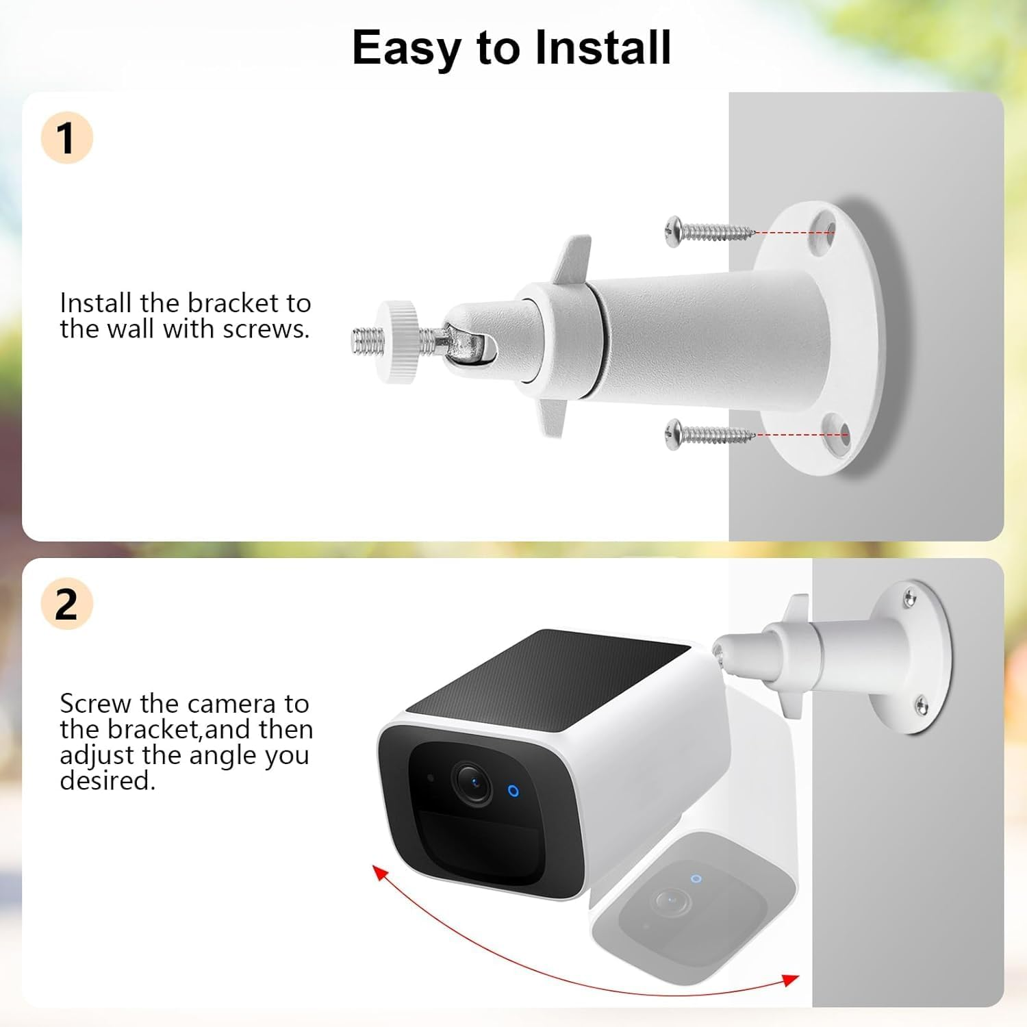 2Pack Wall Mount Compatible with Eufycam 2C/2C Pro, 2/2 Pro, 3C/S300, 3/S330, Also for Solocam S220/C210, Adjustable Camera Mount Brackets for Eufy Camera Indoor/Outdoor image number 5