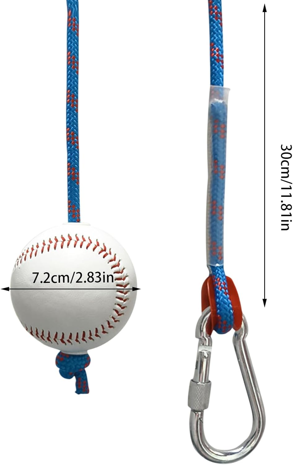 Baseball Training Balls with Rope - Baseball Training Rope - Portable Pitching Practice Strap for Fielding Equipment Backyard image number 1