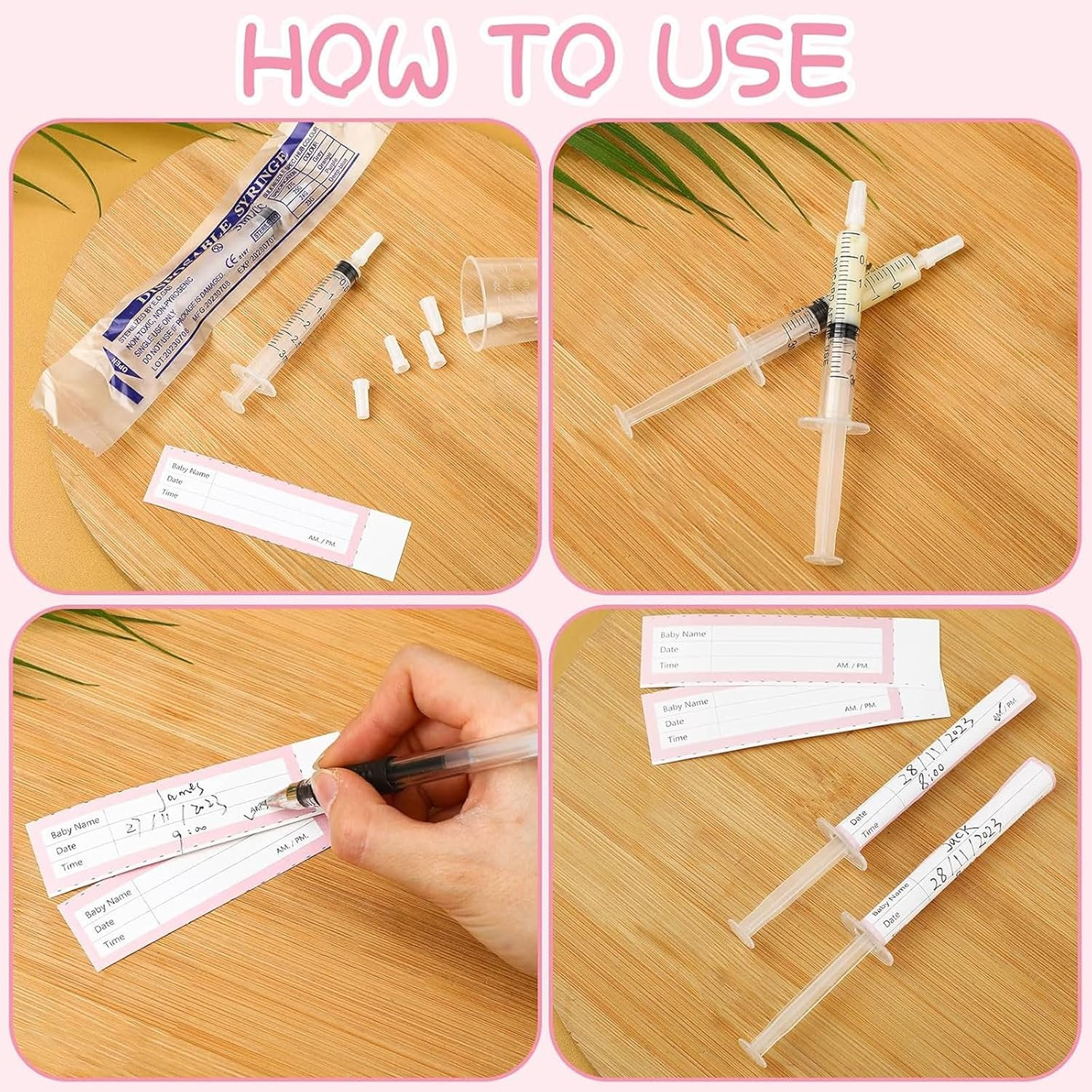 Weidllys 50 Sets 3Ml Colostrum Syringes with Caps, Colostrum Collector Kit Include 50Pcs 3Ml Sterile Syringes for Colostrum, 1 Measuring Cup, 5 Storage Bags, 50 Labels