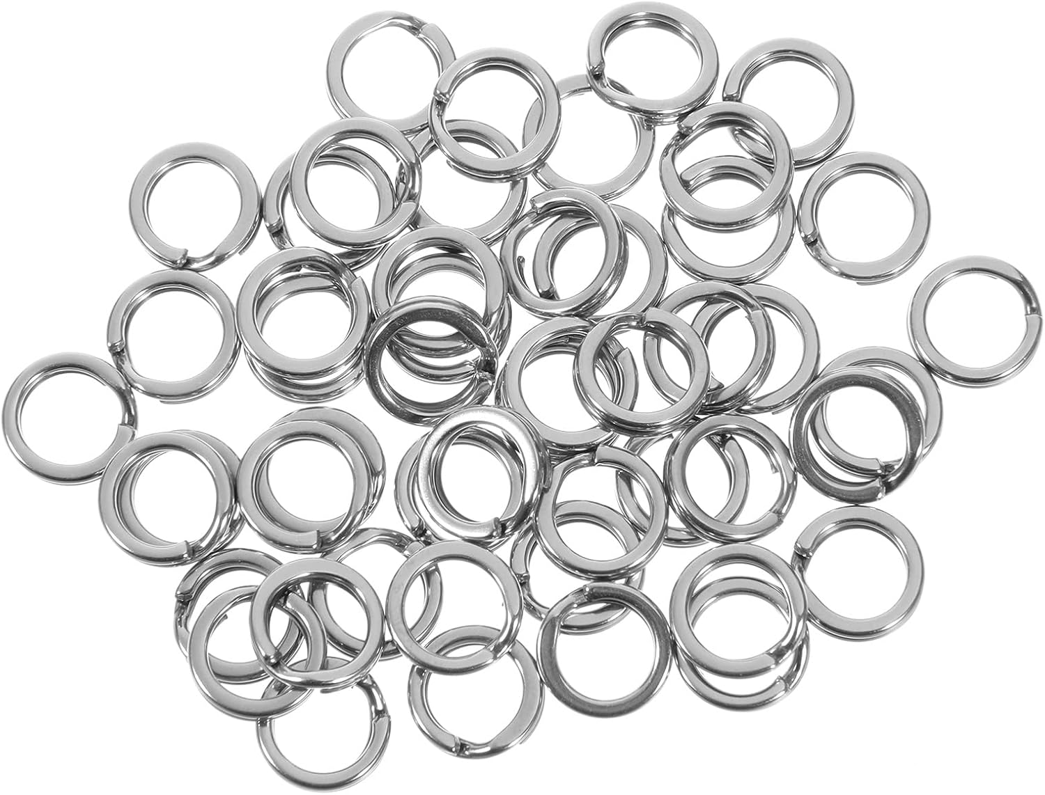 50 Pcs Mini Key Rings 10Mm Stainless Steel Split Rings Jewelry Making Open Jump Rings Pet Collar Connector Small Thin Keychain Attachment for Car Keys Craft DIY Pendant Charm Bracelet Strap Repair image number 1