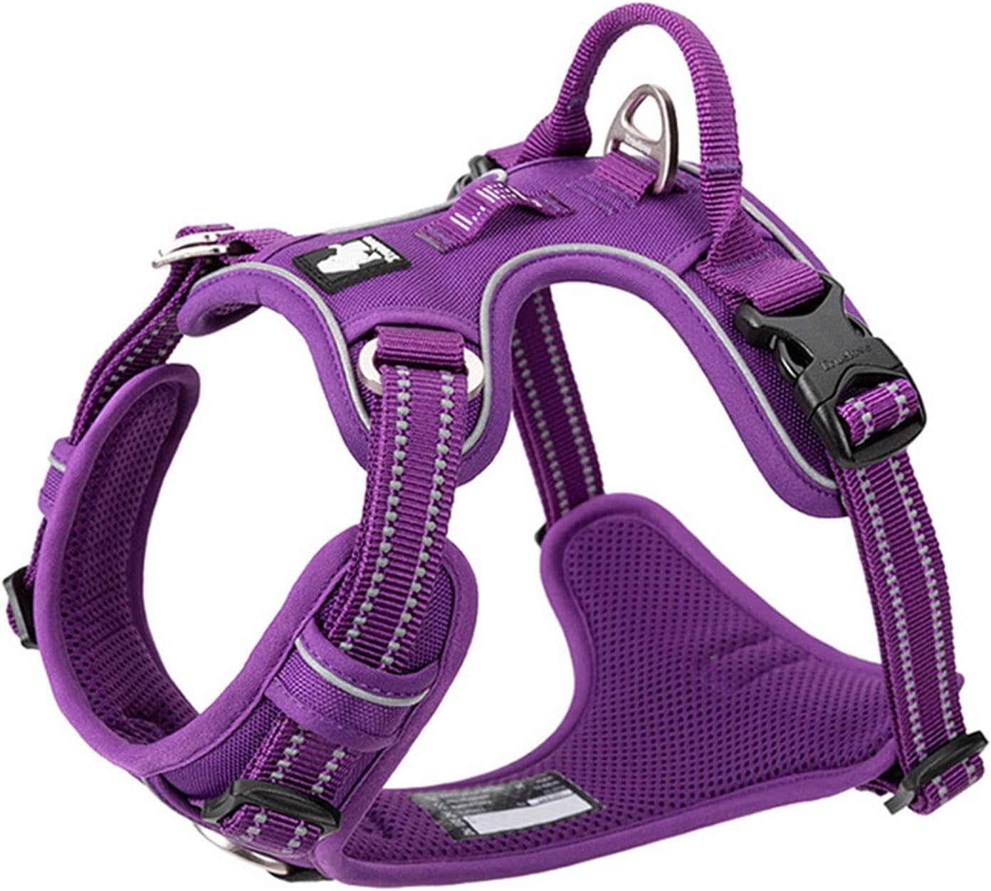 No Pull Dog Harness, No Choke Front Clip Reflective Dog Vest with Soft Padded Vertical Handle, 3 Leash Attachments for Small Medium Large Dogs,A-Xsmall