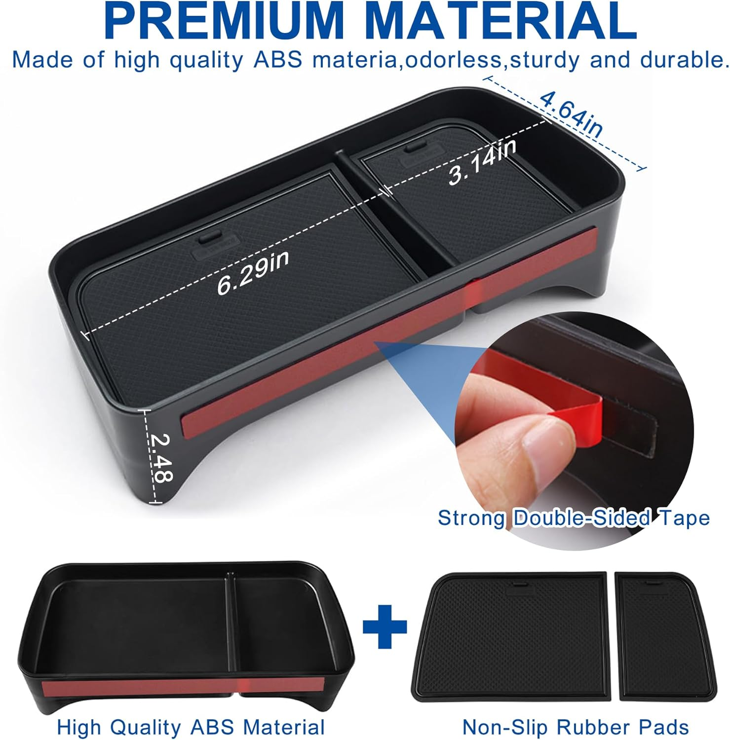 Car Dash Center Console Tray Compatible with 2019-2025 Toyota Rav4 8'' Screen, Dashboard Storage Organizer Tissue Sunglasses Holder for Phones, Keys & More, ABS Dash Storage Tray with Non-Slip Liners image number 5