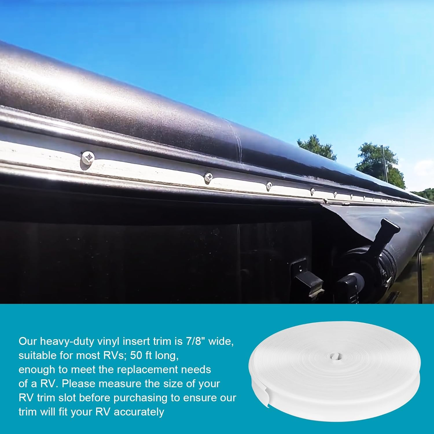 7/8 "Camper Molding Insert Trim Exterior Plastic Trim Fits for RV Camper Travel Trailer (100Ft-White)&hellip; image number 4