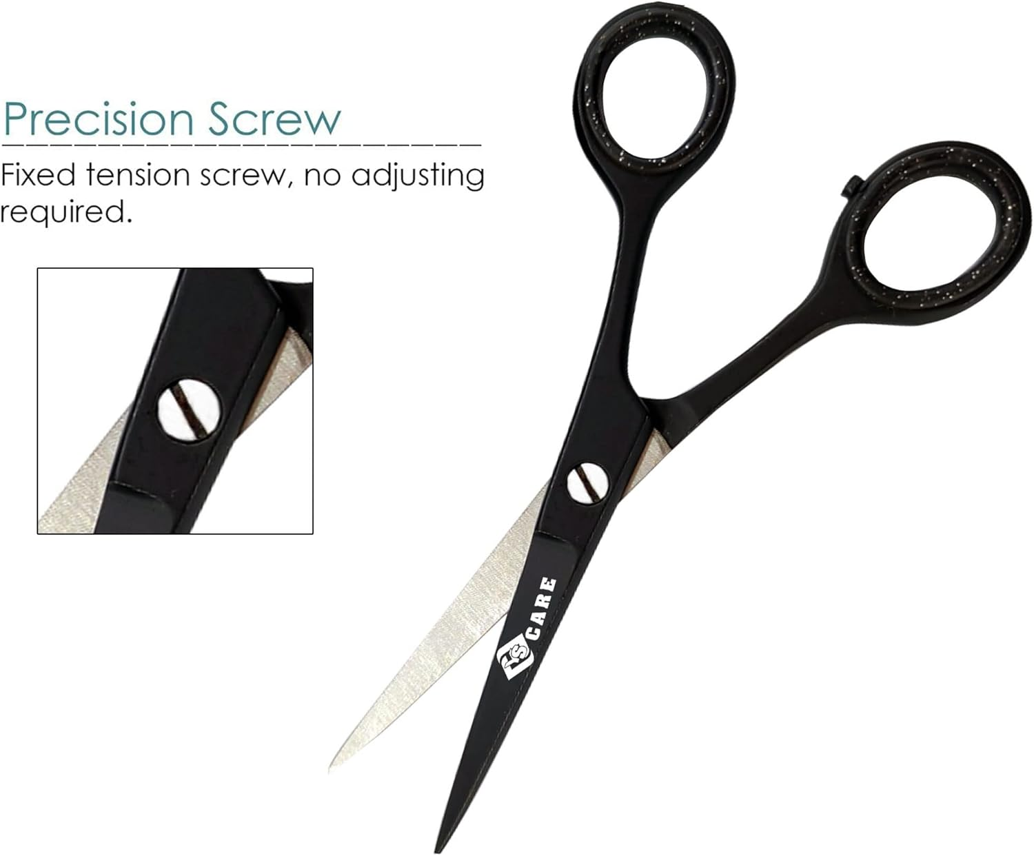 YSCARE Beard & Moustache Scissors for Men Precision Grooming Scissors for Hair Cutting Hairdressing Nose Hair Trimming Stainless Steel (4.5") image number 3