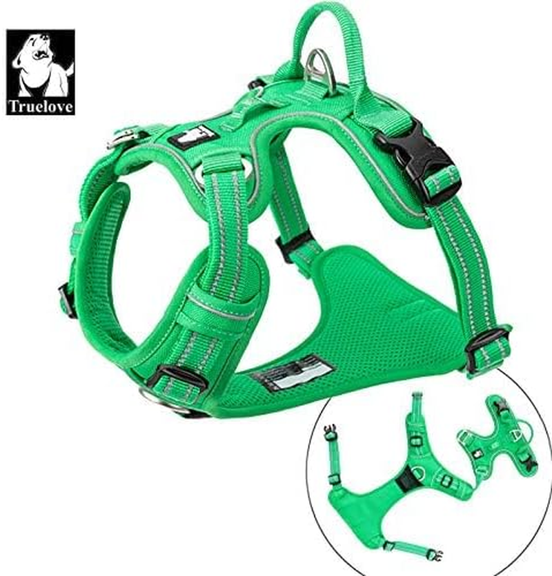 Truelove No Pull Dog Harness, Reflective Dog Harness for Dogs, Adjustable Soft Padded Pet Vest with Easy Operation Handle TLH56512