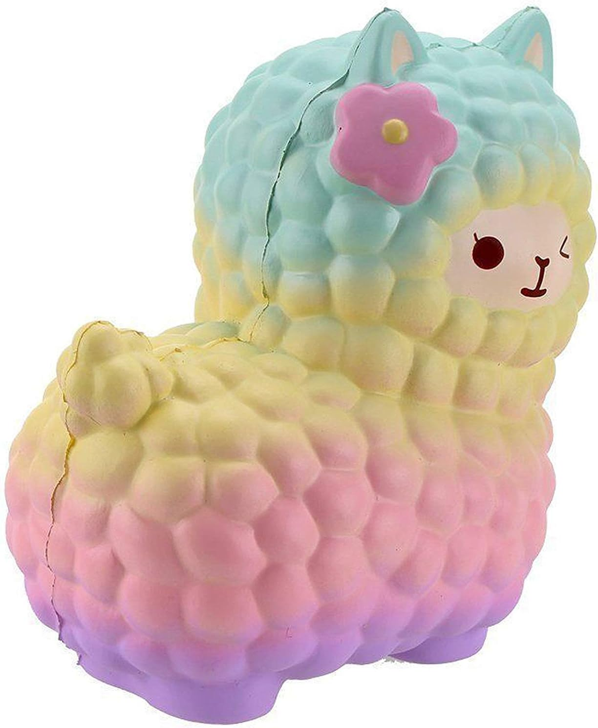Beautyshoppingstore Jumbo Squishies ,Rainbow Jumbo Sheep Alpaca Squishies Slow Rising Squeeze Scented Charms Kawaii Stress Relief Animal Toys for Kids Adults Stress Time Kill Toys image number 2