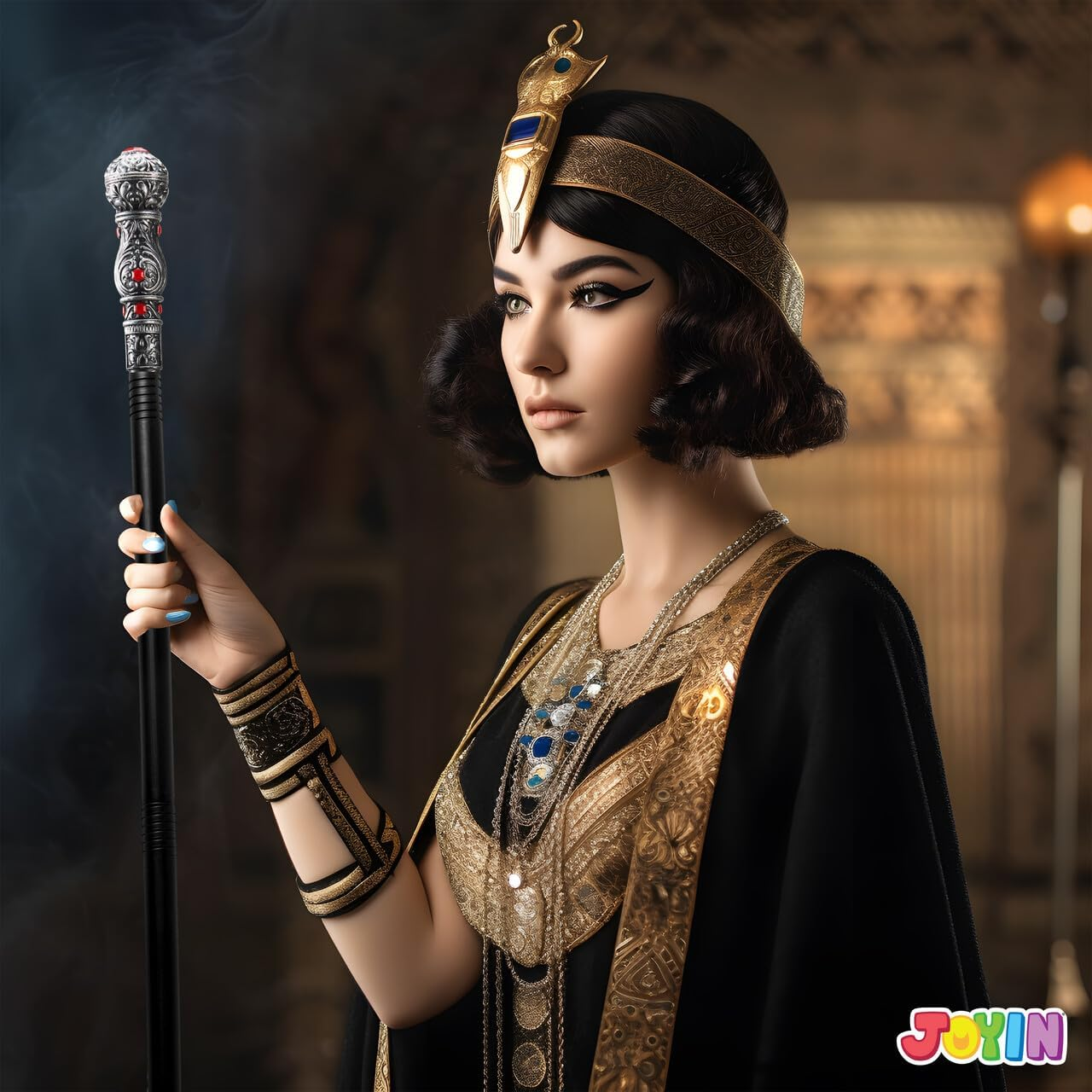 Spooktacular Creations Halloween Costume Walking Cane, Silver Elegant Vintage Staff Prop Stick for Halloween Pretend Play Pimp Cane Costume Accessories, Vampire Dress up Parties for Adults and Kids image number 2