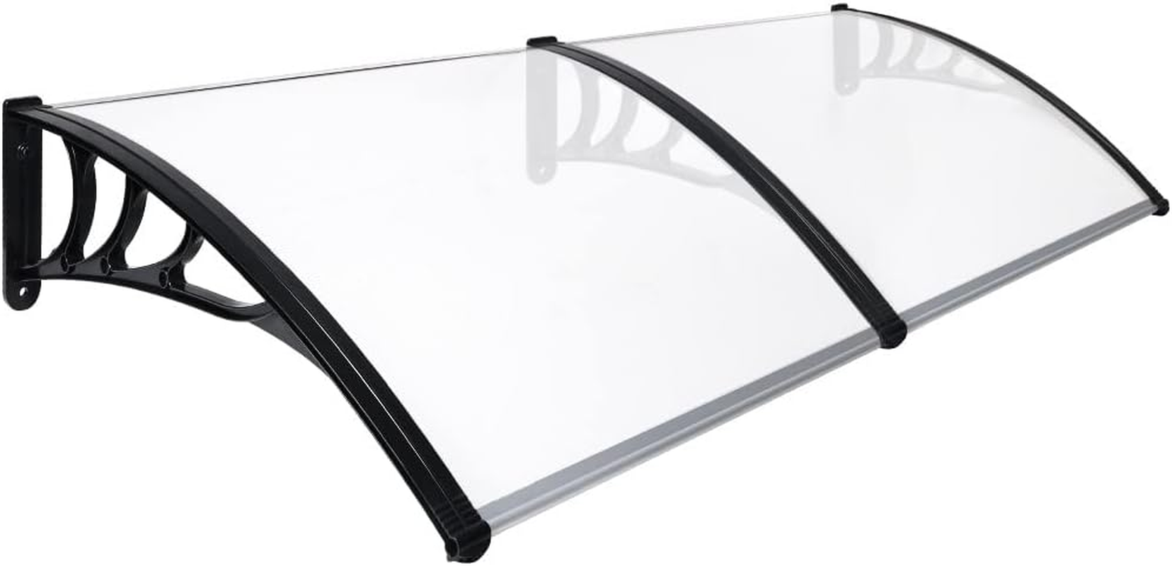 Mountview Window Door Awning Canopy Transparent PC Panel with Black Bracket Outdoor Door Canopy Sun Shade Shelter, Patio Terrace Garden Baconly Porch Shield Rain Snow Eaves Cover Protector,1Mx2.4M DIY image number 3