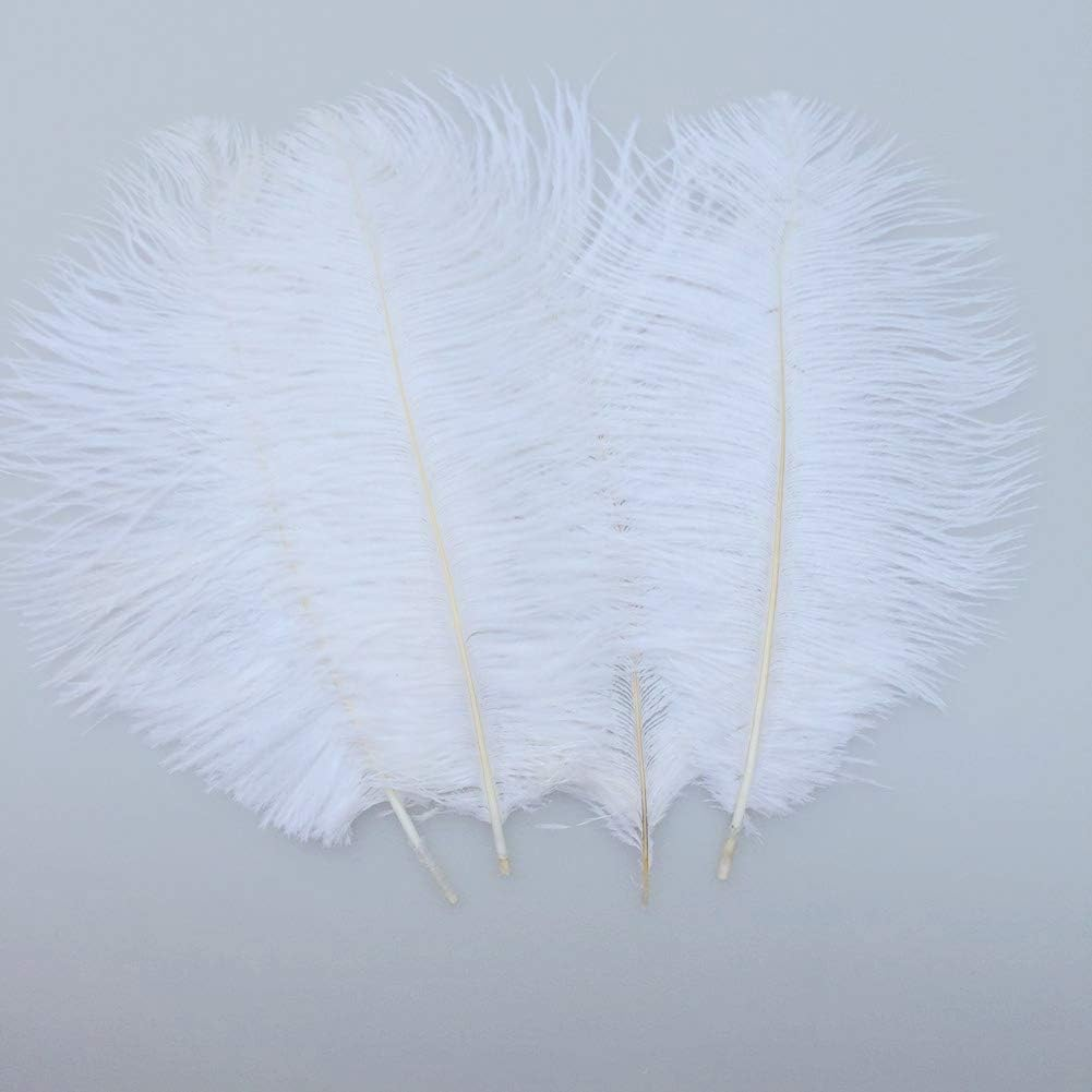 Sowder 6-8Inch(15-20Cm) Ostrich Feathers Plume for Wedding Centerpieces Home Decoration Pack of 10Pcs (Black)