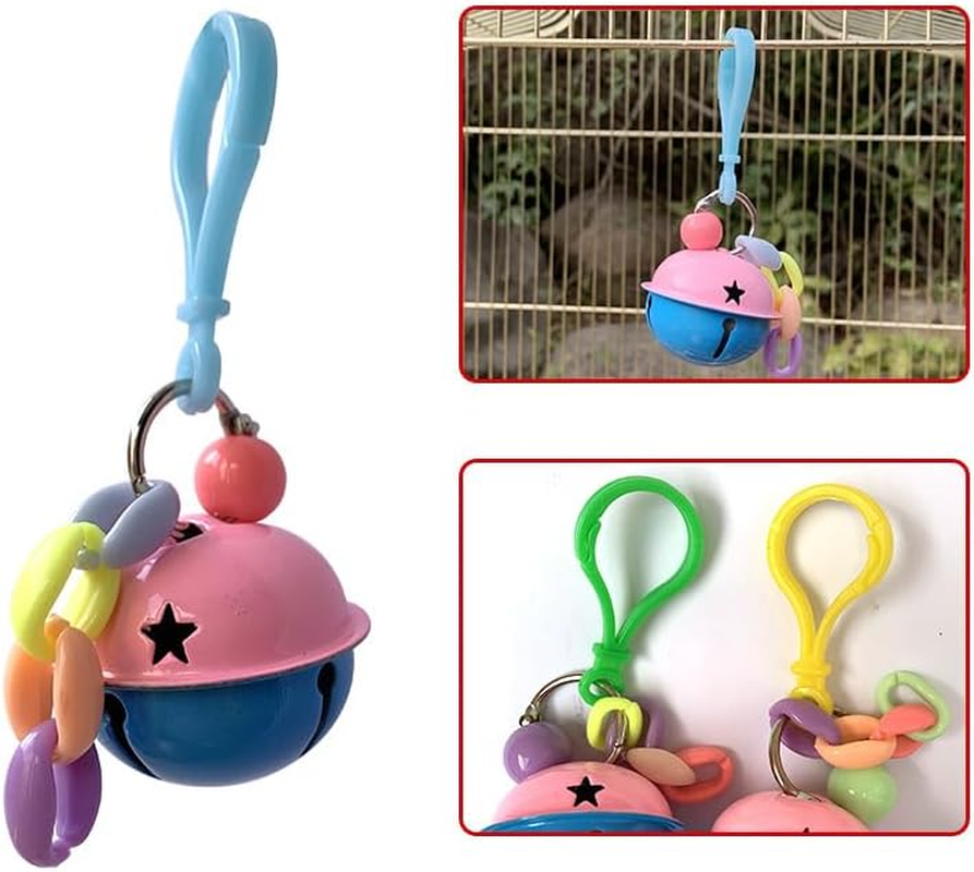 Conure Toys Bell, Parakeet Bell Toy - 2 Bird Cage Cockatiel Toys - Acrylic and Metal Bird Cage Pendant Chew Toy image number 5