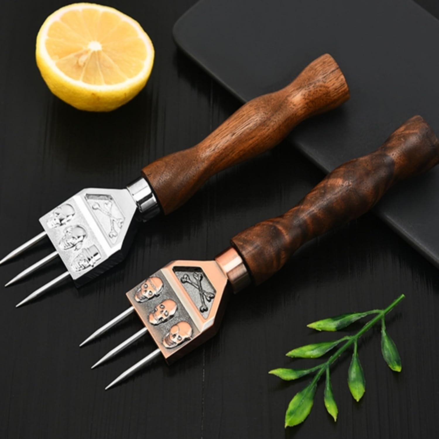 Ice Crushing Pick, Stainless Steel Ice Crusher with Comfortable Handle, Skull Pattern Three Prong Ice Pick, Ice Crusher Ideal for Bartender, Best Carving Tool, Ice Chipper for Bars (Silver) image number 2