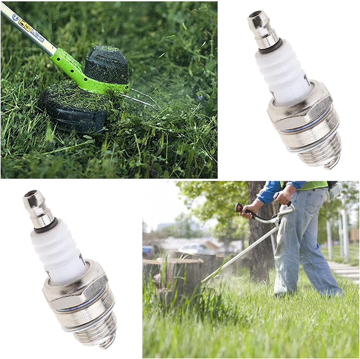 Emsea 2X L7T Spark Plug 2 Stroke for Strimmer Chainsaw Lawnmower Hedge Trimmer Cutter image number 1