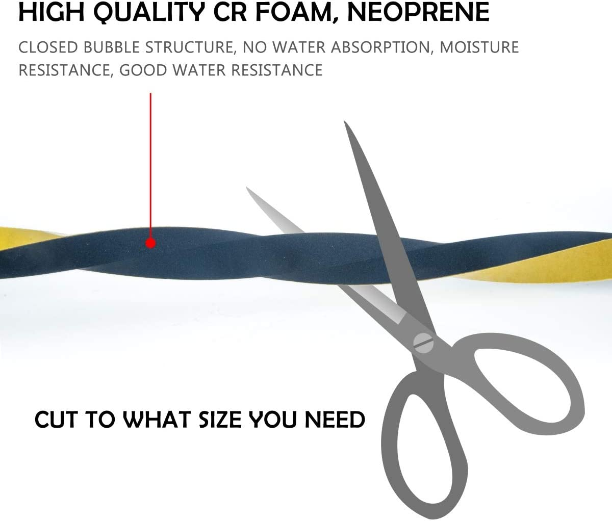 26 Feet Long High Density Foam Strip Self Adhesive Weatherstrip Insulation Foam Rubber Seal Strip,Waterproof,Plumbing, Cooling,Air Conditioning,Craft Tape(1/2 Inch Wide X 1/4 Inch Thick,2 Rolls) image number 2