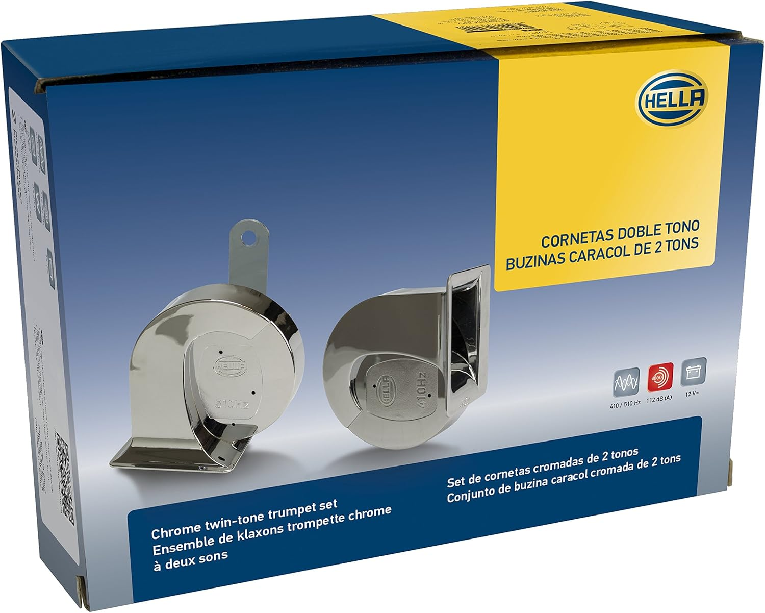 HELLA 007728883 Chrome 12V Trumpet Horn Kit (Universal Fit) - Universal / High Tone Only, Red image number 4