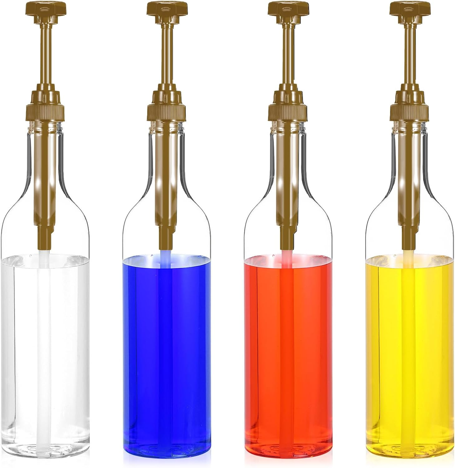 4 Pcs Coffee Syrup Dispenser, 750Ml Syrup Bottles, Syrup Dispenser for Coffee Bar with Large Leakproof Gold Pump, Coffee Syrup Gold Pump Bottles for Coffee Bar Accessories Essentials image number 4