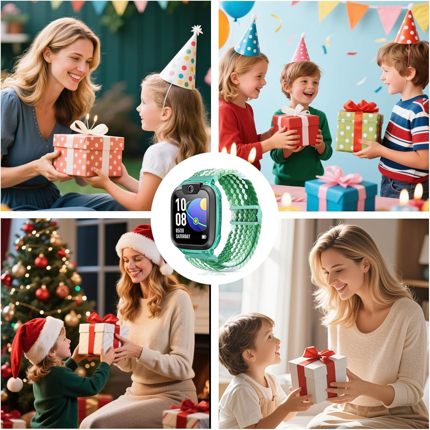 Azureray Children'S Bracelet Compatible with Watch Phone Z7/Z6/Z1, Nylon Braided Bracelets for Imoo Smartwatch Children Z1/Z6/Z7 Replacement Bands for Girls Boys