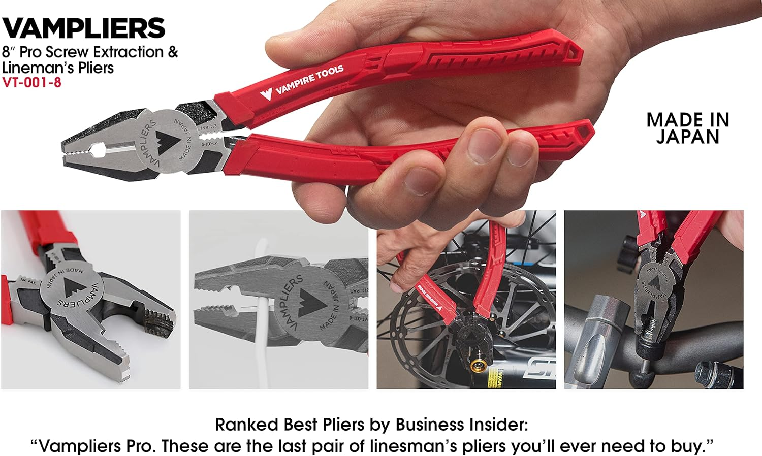 VAMPLIERS. World'S Best Lineman'S Pliers. 8" Pro Screw Extraction Pliers. Extract Stripped Stuck Security, Corroded or Rusted Screws/Nuts/Bolts image number 6