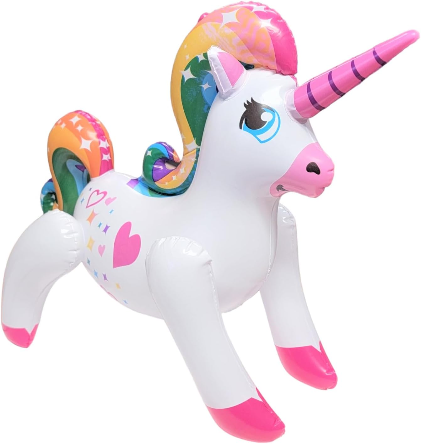 Large Colorful Blow-Up Rainbow Unicorns (24 Inches) Inflatable Birthday Party Pool Decoration. (6 Pack) image number 1