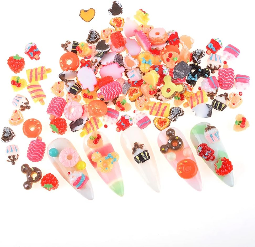 WEILUSI 3D Flatback Resin Sugar Nail Art Sweet Candy Icecream Slime Charms for Nail Decoration Jewelry Making DIY Crafts image number 2