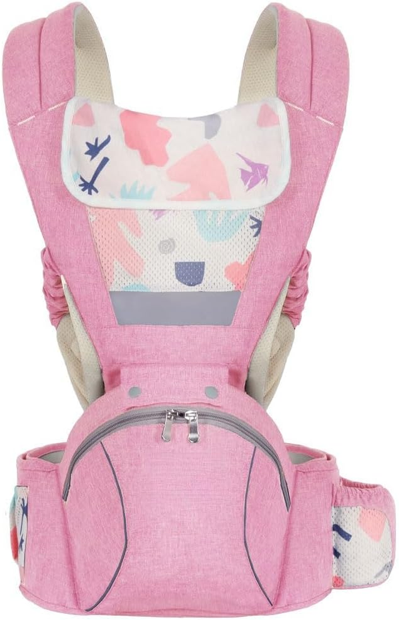 Baby Carrier with Hip Seat,4 Season/All Seasons,Ergonomic, Convertible, Adjustable Baby Holder Carrier 3-In-1 Ergonomic Infant Carrier Soft Baby Holder 3 to 36 Months (Pinks) image number 3