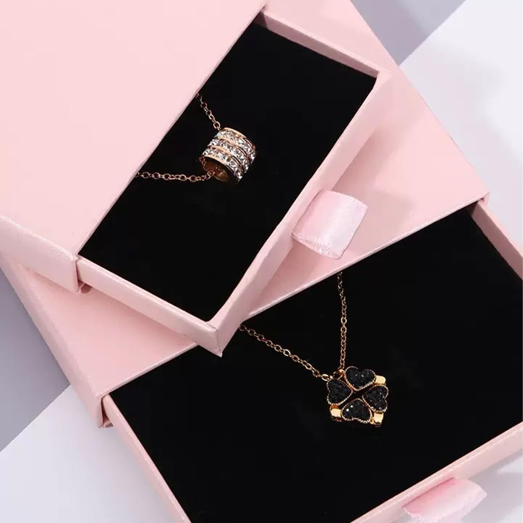 2Pcs Jewelry Gift Box,Bracelet Gift Boxes, Ring Necklace Earring Kraft Organizer Box,Square Small Gift Box for Valentine'S Day Christmas Birthday Jewellery Gift (Pink+Blue)